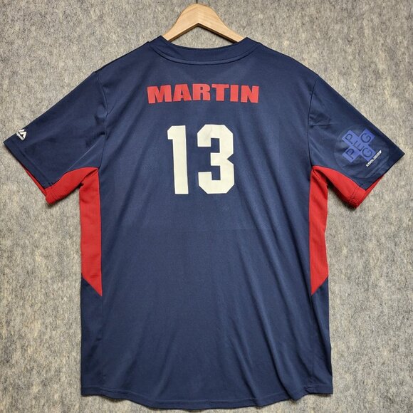 Cleveland Indians #13 Martin Majestic Mens Large Cool Base Henley Jersey - Picture 1 of 11